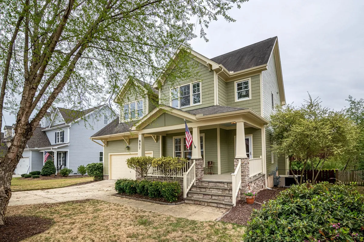 Illustrative stock photograph of a home with a front porch